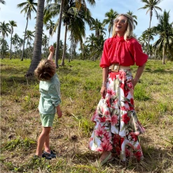 BURU Pink Label Bow Blouse - Coral