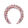 BURU Accessories Tweed & Pearl Puff Headband - Pink 2 BURU Accessories Tweed & Pearl Puff Headband - Pink