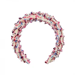 BURU Accessories Tweed & Pearl Puff Headband - Pink 25 BURU Accessories Tweed & Pearl Puff Headband - Pink