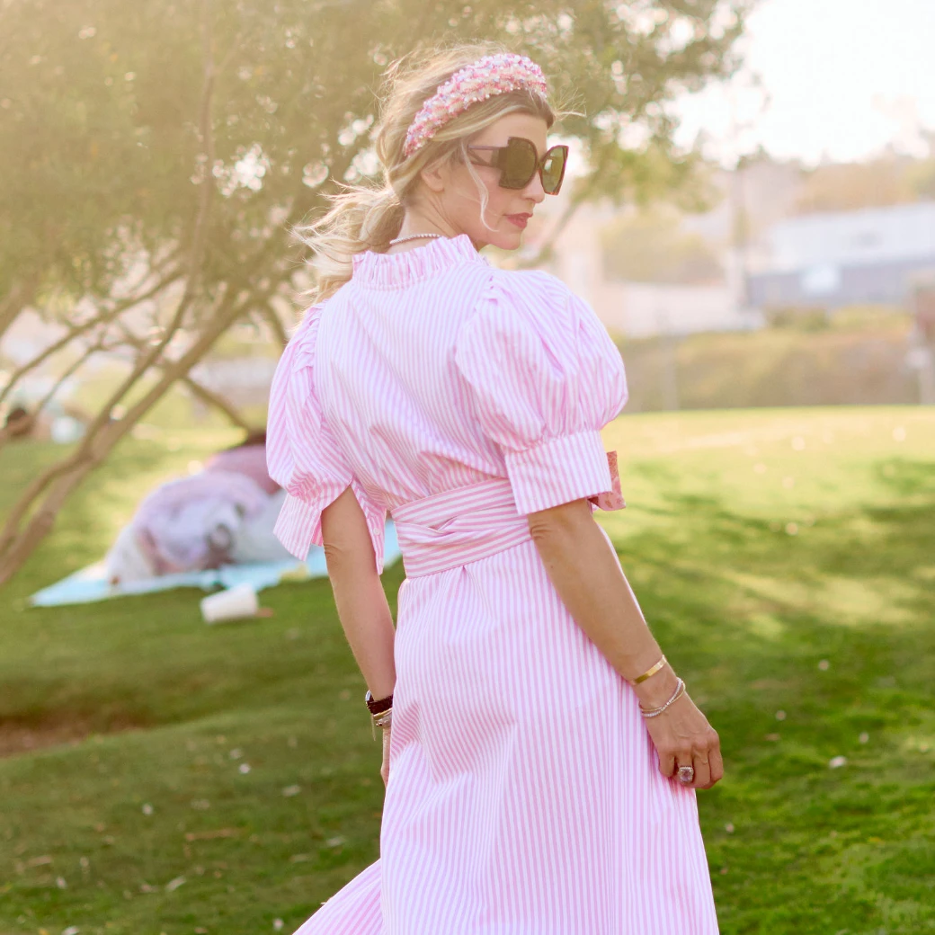 BURU Accessories Tweed & Pearl Puff Headband - Pink 10 BURU Accessories Tweed & Pearl Puff Headband - Pink