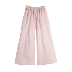 BURU Pink Label Bottoms Wide Leg Cropped Trouser - Pink Heathered