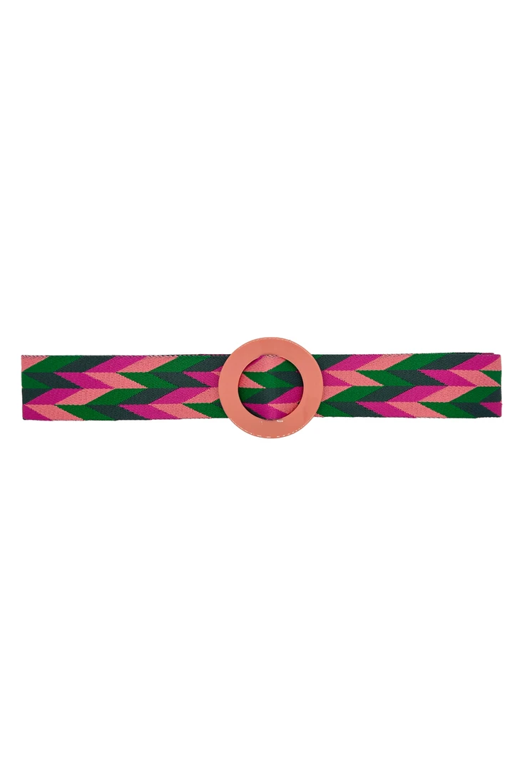 Buru Accessories Woven Belt - Pink & Green 3 Buru Accessories Woven Belt - Pink & Green