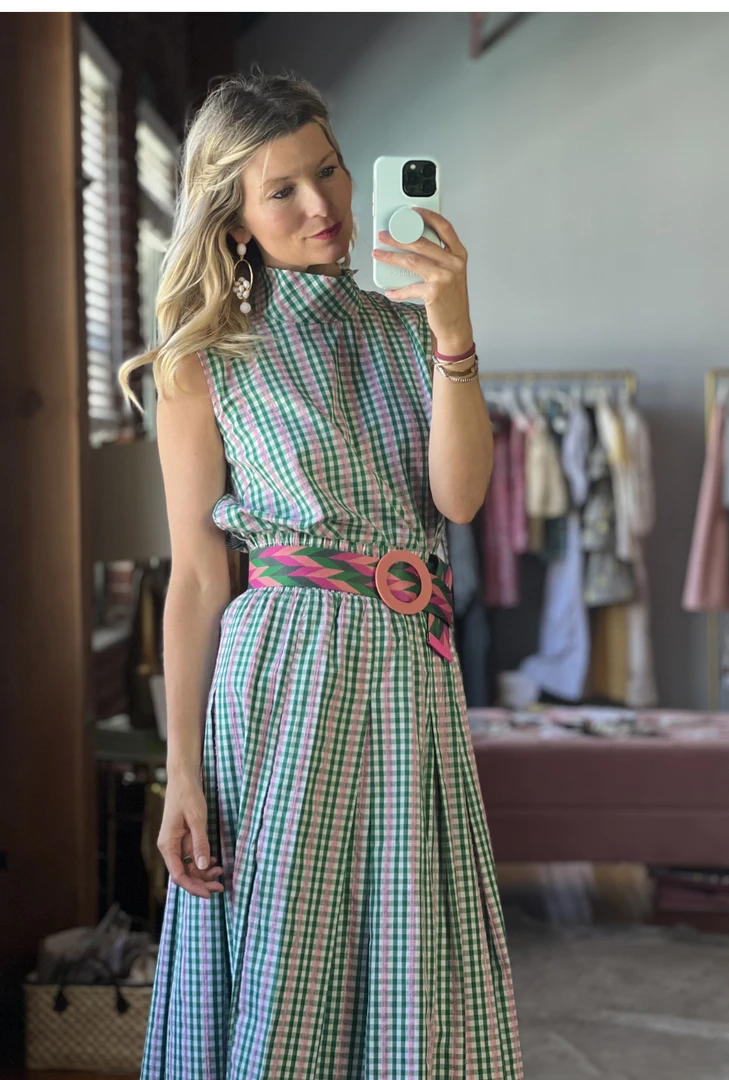 Buru Accessories Woven Belt - Pink & Green 4 Buru Accessories Woven Belt - Pink & Green