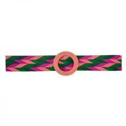 Buru Accessories Woven Belt - Pink & Green 13 Buru Accessories Woven Belt - Pink & Green