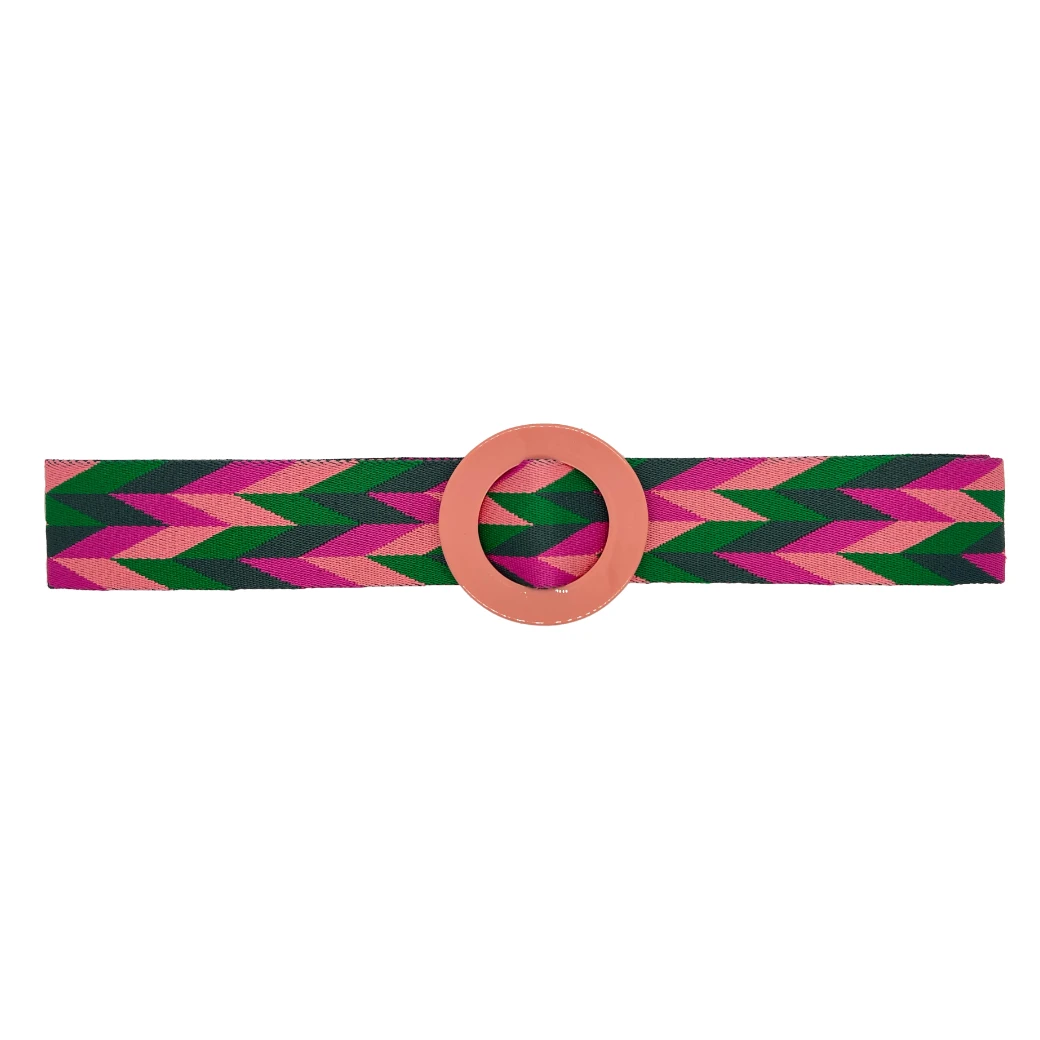 Buru Accessories Woven Belt - Pink & Green 8 Buru Accessories Woven Belt - Pink & Green