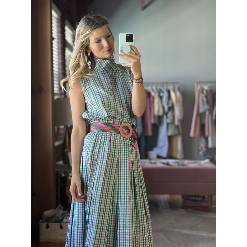 Buru Accessories Woven Belt - Pink & Green 6 Buru Accessories Woven Belt - Pink & Green