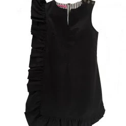BURU Pink Label Dresses Anniversary Ruffle Mini Dress - Black Faille- PRE-SALE