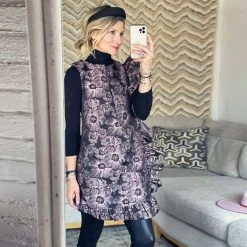 BURU Pink Label Dresses Anniversary Ruffle Mini Dress - Floral Taffeta