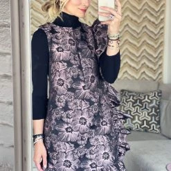 BURU Pink Label Dresses Anniversary Ruffle Mini Dress - Floral Taffeta