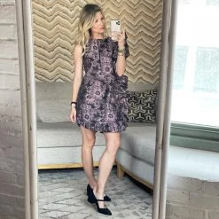 BURU Pink Label Dresses Anniversary Ruffle Mini Dress - Floral Taffeta