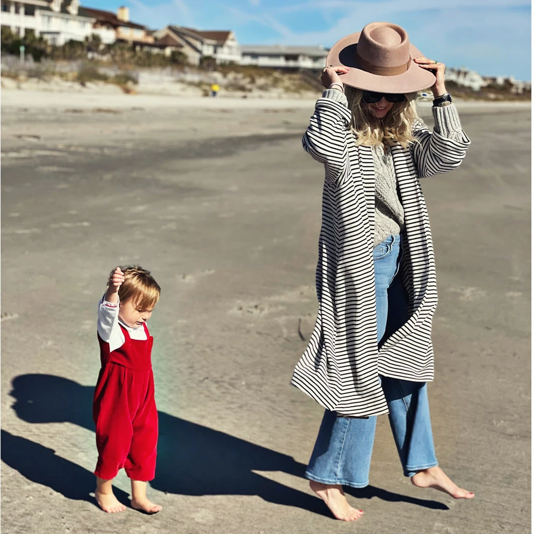 BURU Pink Label Clothing Swing Coat Knee Length - Midnight Stripe Knit 8 BURU Pink Label Clothing Swing Coat Knee Length - Midnight Stripe Knit