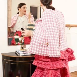 BURU Pink Label BURU X Val Boxy Blazer - Pink & Ivory Tweed Clothing