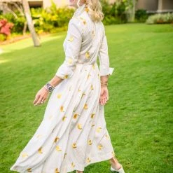 BURU Pink Label Long Sleeve Placket Front Shirtdress - Bananas NMF 12 BURU Pink Label Long Sleeve Placket Front Shirtdress - Bananas NMF