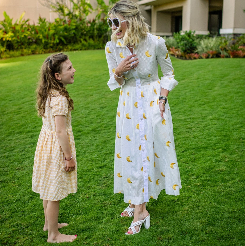 BURU Pink Label Long Sleeve Placket Front Shirtdress - Bananas NMF 8 BURU Pink Label Long Sleeve Placket Front Shirtdress - Bananas NMF