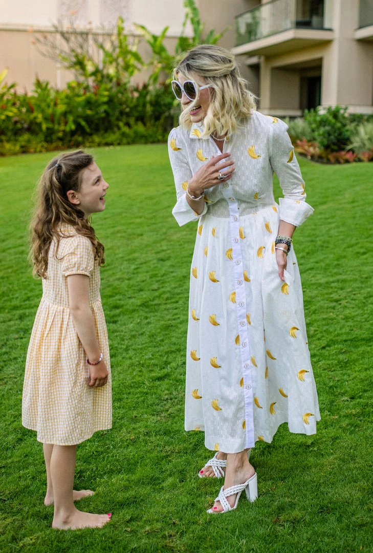 BURU Pink Label Long Sleeve Placket Front Shirtdress - Bananas NMF 4 BURU Pink Label Long Sleeve Placket Front Shirtdress - Bananas NMF