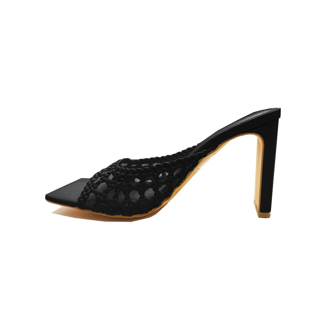 Buru Accessories Basket Weave Sandals - Black 10 Buru Accessories Basket Weave Sandals - Black