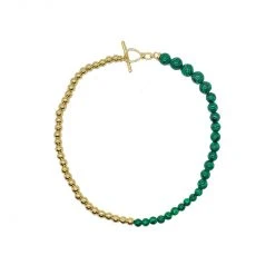 Buru Accessories Bead Chain - Malachite & Gold