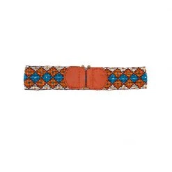 Buru Accessories Beaded Stretch Belt - Orange