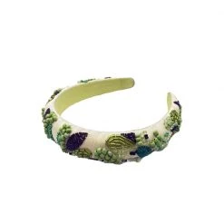 BURU Accessories Hand Beaded Headband - Green Floral