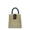 Buru Accessories Beaded Handle Basket Bag - Natural