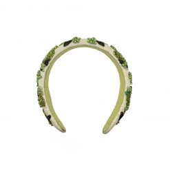BURU Accessories Hand Beaded Headband - Green Floral