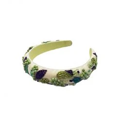 BURU Accessories Hand Beaded Headband - Green Floral