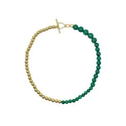 Buru Accessories Bead Chain - Malachite & Gold