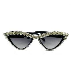 BURU Accessories Rhinestone Cat Eye Shades - Black & Diamond