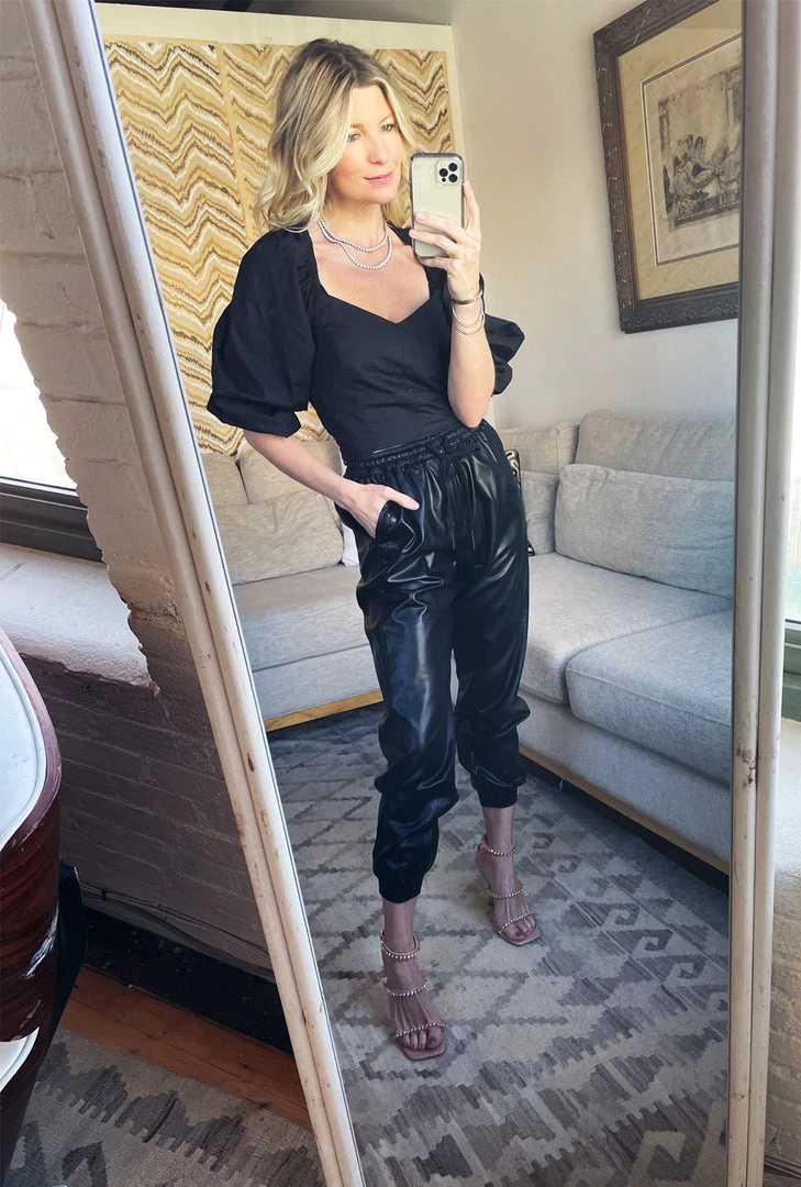 BURU White Label Vegan Leather Joggers - Black Clothing 6 BURU White Label Vegan Leather Joggers - Black Clothing