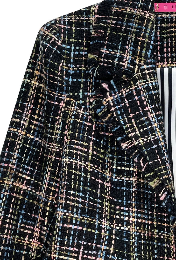 BURU Pink Label BURU X Mara Martin Boxy Blazer - Black Pastel Twee 5 BURU Pink Label BURU X Mara Martin Boxy Blazer - Black Pastel Twee