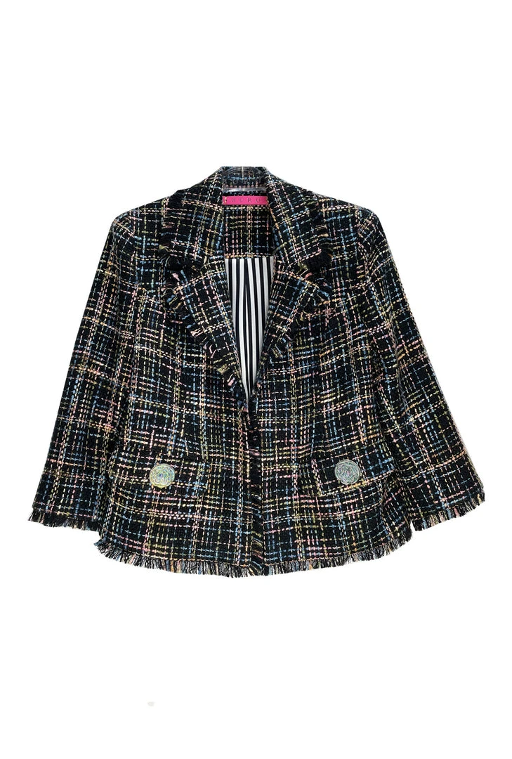 BURU Pink Label BURU X Mara Martin Boxy Blazer - Black Pastel Twee 3 BURU Pink Label BURU X Mara Martin Boxy Blazer - Black Pastel Twee