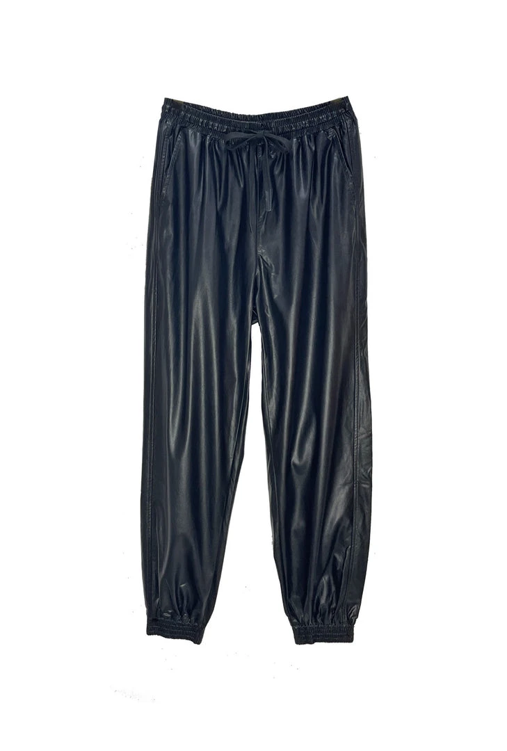 BURU White Label Vegan Leather Joggers - Black Clothing 3 BURU White Label Vegan Leather Joggers - Black Clothing