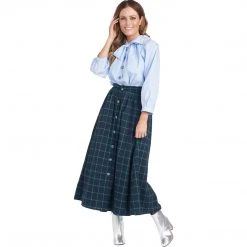 BURU Pink Label Bow Blouse - Blue Poplin Clothing