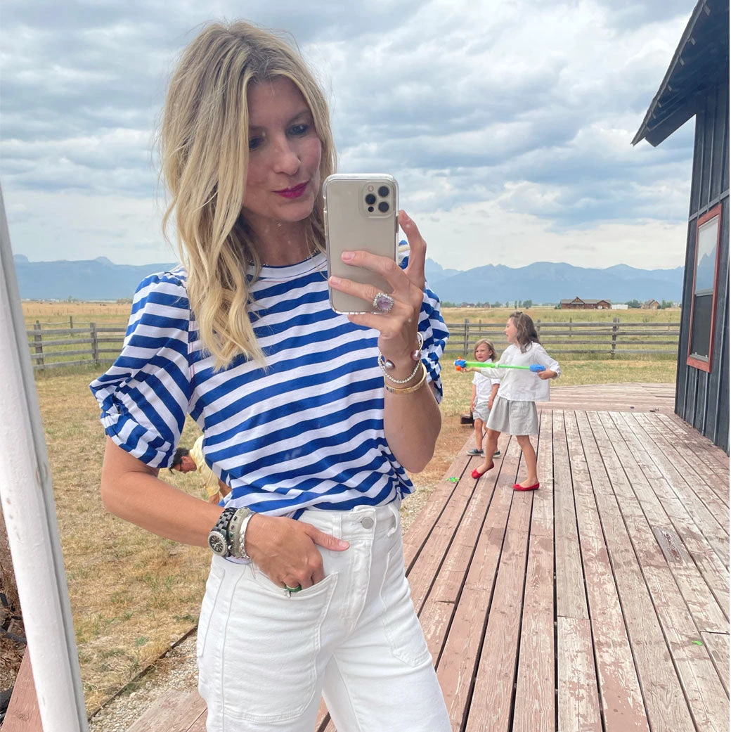 BURU White Label Tops Sivas Statement Tee - Blue & White Stripe 6 BURU White Label Tops Sivas Statement Tee - Blue & White Stripe