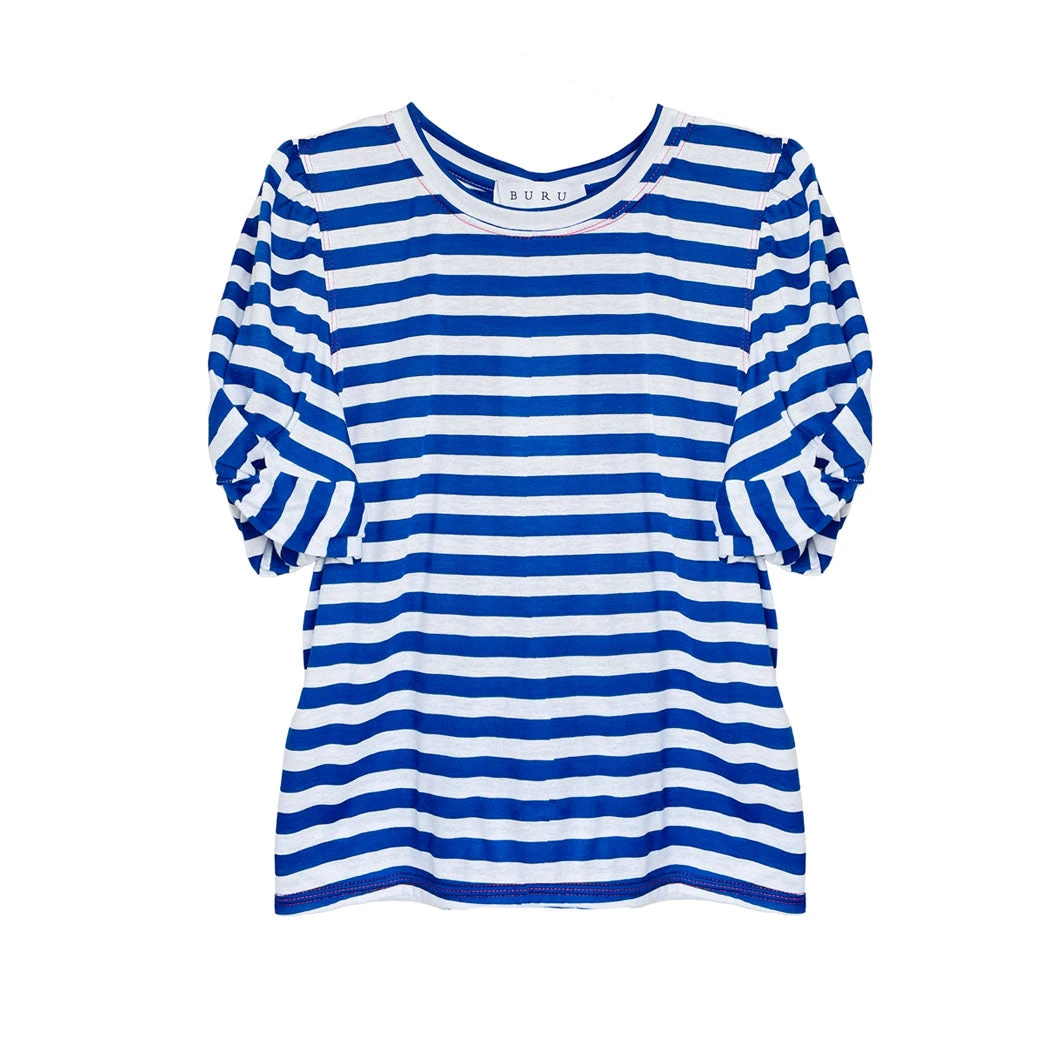 BURU White Label Tops Sivas Statement Tee - Blue & White Stripe 7 BURU White Label Tops Sivas Statement Tee - Blue & White Stripe