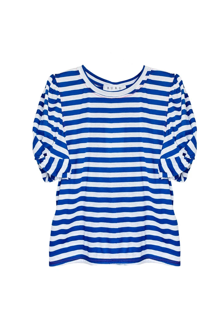 BURU White Label Tops Sivas Statement Tee - Blue & White Stripe 3 BURU White Label Tops Sivas Statement Tee - Blue & White Stripe