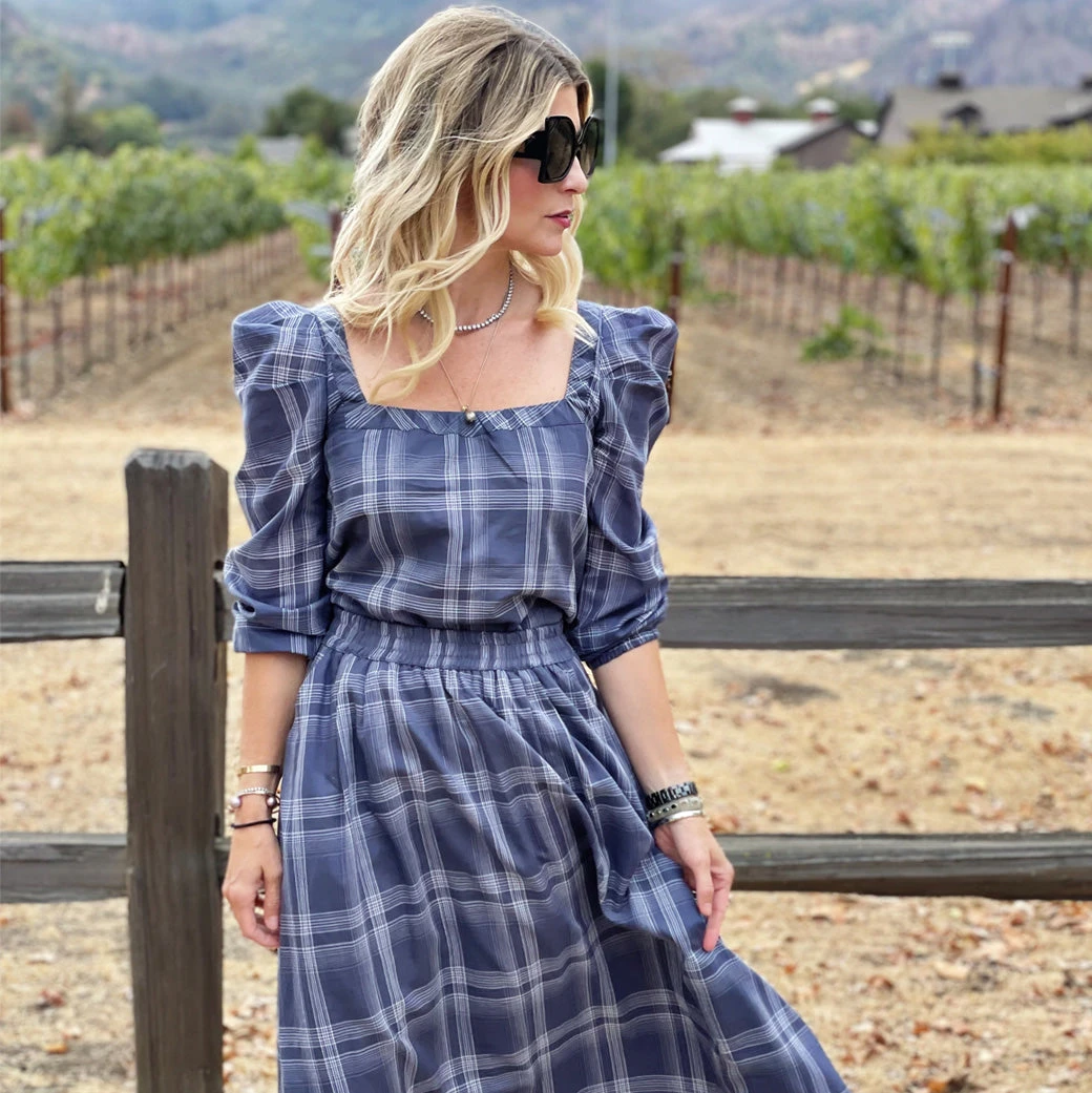 BURU Pink Label Everyday Skirt Tea Length - Cornflower Blue - PRE-SALE 10 BURU Pink Label Everyday Skirt Tea Length - Cornflower Blue - PRE-SALE