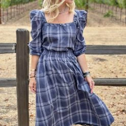 BURU Pink Label Everyday Skirt Tea Length - Cornflower Blue - PRE-SALE 13 BURU Pink Label Everyday Skirt Tea Length - Cornflower Blue - PRE-SALE