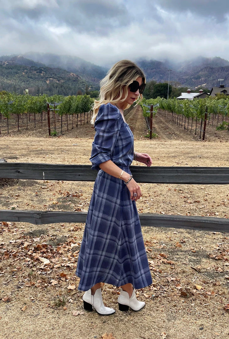 BURU Pink Label Everyday Skirt Tea Length - Cornflower Blue - PRE-SALE 5 BURU Pink Label Everyday Skirt Tea Length - Cornflower Blue - PRE-SALE