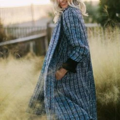 BURU Pink Label Clothing Black Friday Swing Coat - Blue Sparkle Tweed 11 BURU Pink Label Clothing Black Friday Swing Coat - Blue Sparkle Tweed