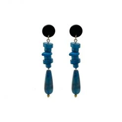 Buru Accessories Stacked Stone Earrings - Blue