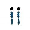 Buru Accessories Stacked Stone Earrings - Blue