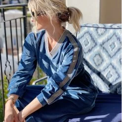 BURU White Label Track Dress - Blue Clothing