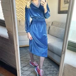 BURU White Label Track Dress - Blue Clothing