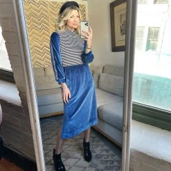 BURU White Label Track Dress - Blue Clothing