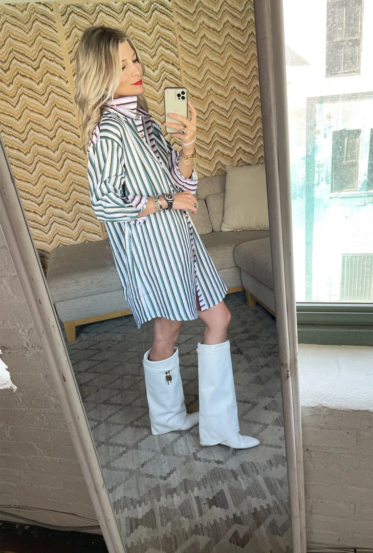 BURU White Label Clothing Boyfriend Shirtdress - Lilac, Jade & Gold 7 BURU White Label Clothing Boyfriend Shirtdress - Lilac, Jade & Gold