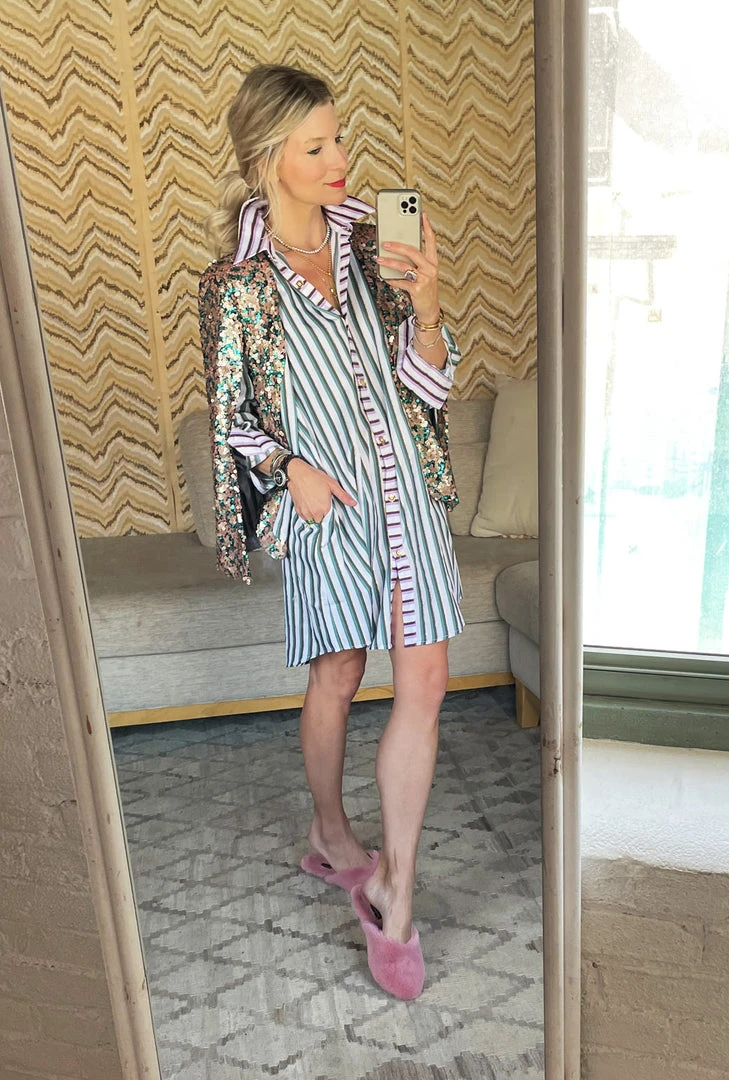 BURU White Label Clothing Boyfriend Shirtdress - Lilac, Jade & Gold 6 BURU White Label Clothing Boyfriend Shirtdress - Lilac, Jade & Gold