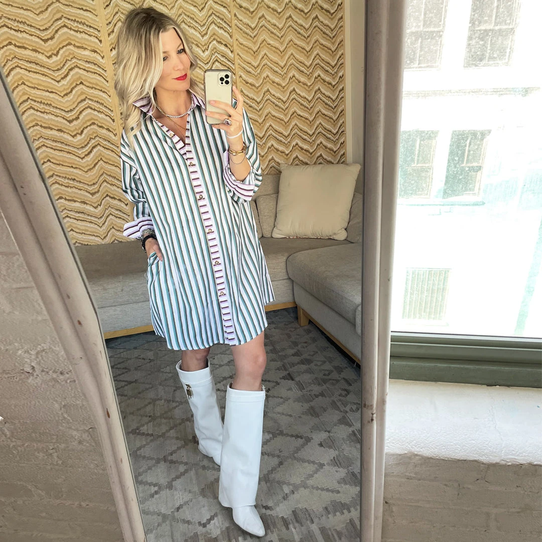 BURU White Label Clothing Boyfriend Shirtdress - Lilac, Jade & Gold 10 BURU White Label Clothing Boyfriend Shirtdress - Lilac, Jade & Gold