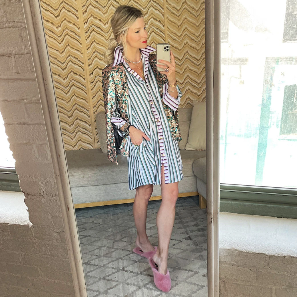 BURU White Label Clothing Boyfriend Shirtdress - Lilac, Jade & Gold 9 BURU White Label Clothing Boyfriend Shirtdress - Lilac, Jade & Gold