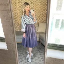 BURU White Label Faux Croc Pleated Skirt - Lilac 16 BURU White Label Faux Croc Pleated Skirt - Lilac